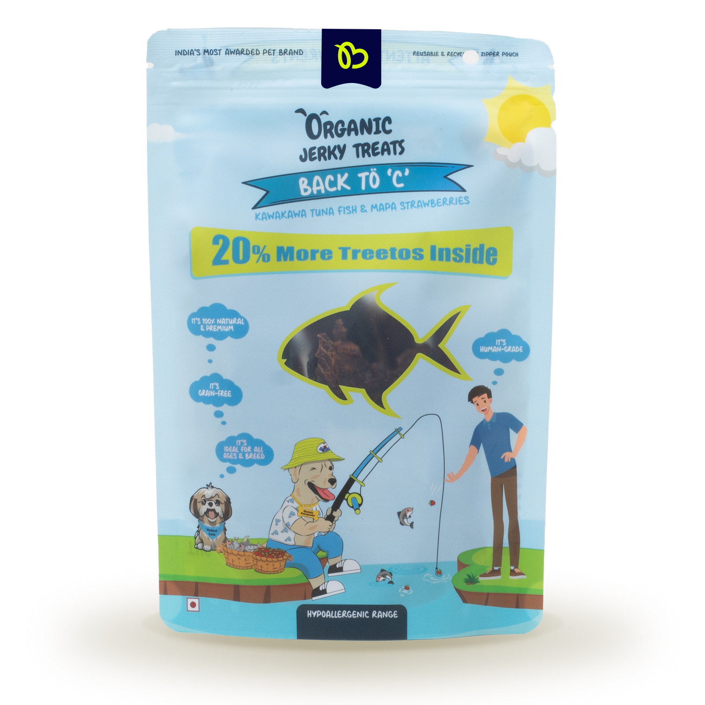 TailBlaze Back to C Sensitive Dog Treats | Hypoallergenic Tuna & Strawberry | Organic Allergy-Friendly Treats