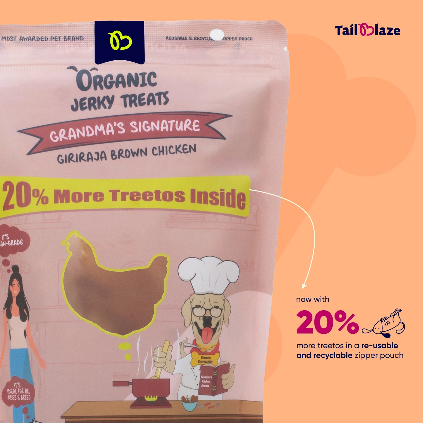 TailBlaze Grandma's Signature Muscle Treats | 100% Organic Chicken | Premium Protein Dog Treats