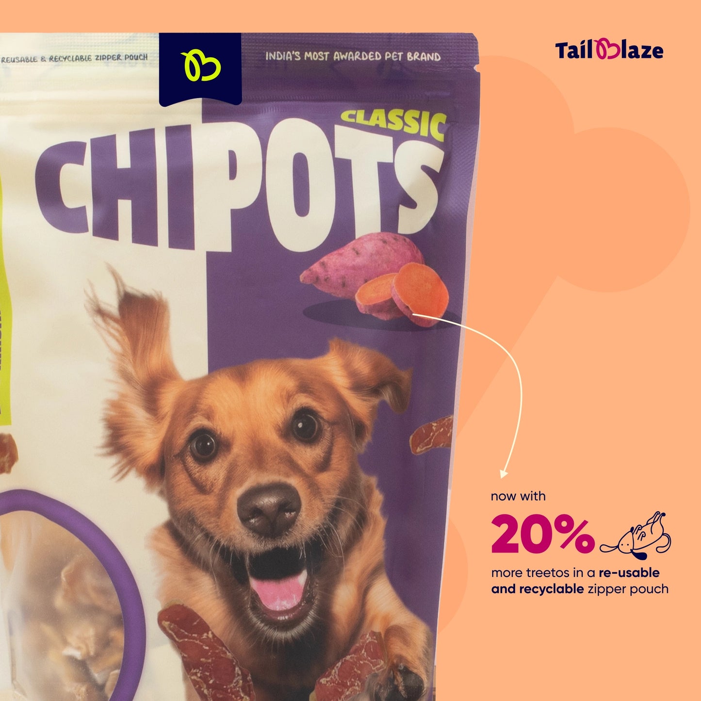 TailBlaze Chipots Dental Care Treats | Fresh Breath & Clean Teeth | Organic Dental Dog Treats