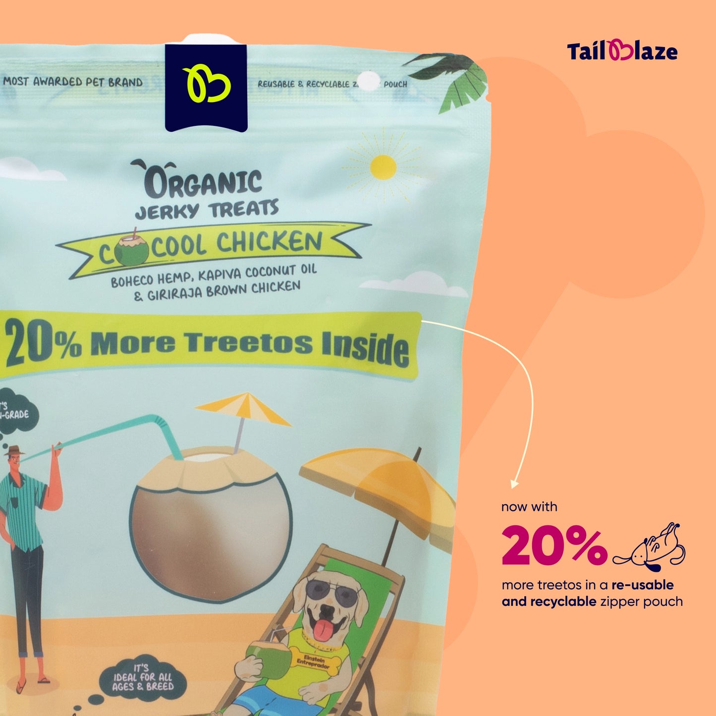 TailBlaze Cocool Calming & Skin Care Treats | Anti-Anxiety & Coat Health | Organic Dog Treats