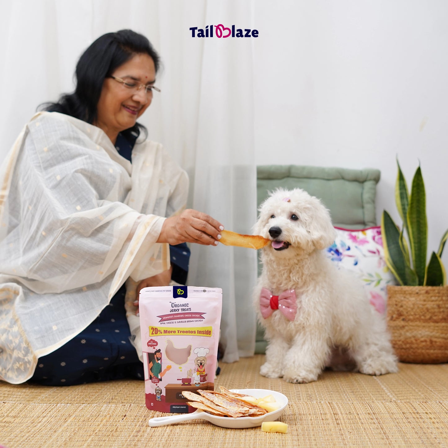 TailBlaze Grandma's Cheese Brain & Muscle Treats | Real Amul Cheese | Organic Smart Dog Treats