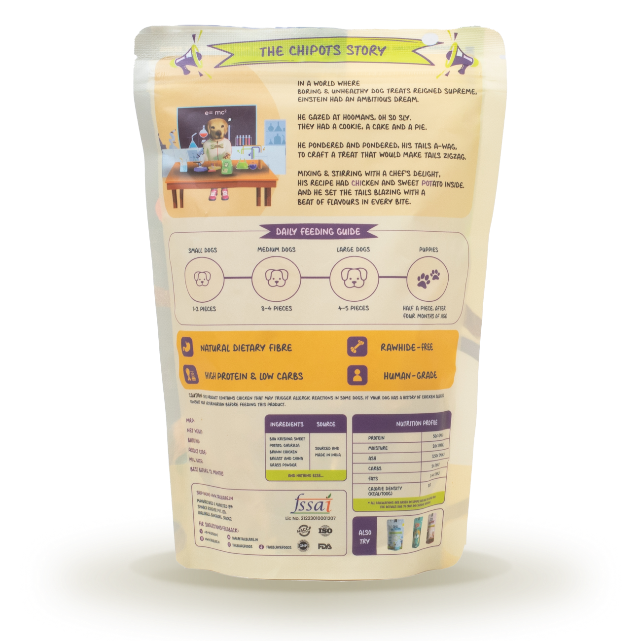 TailBlaze Chipots Dental Care Treats | Fresh Breath & Clean Teeth | Organic Dental Dog Treats