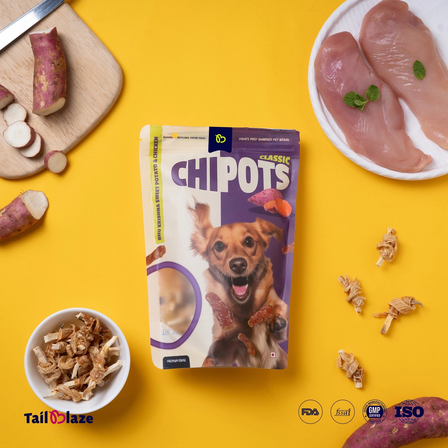 TailBlaze Chipots Dental Care Treats | Fresh Breath & Clean Teeth | Organic Dental Dog Treats