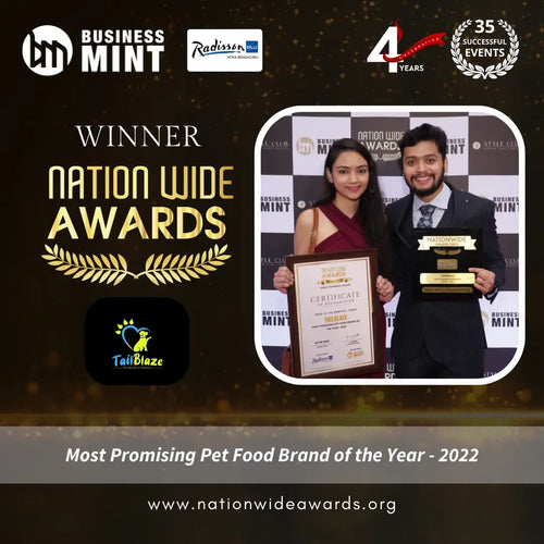TailBlaze wins the Award for "The Most Promising Pet Food Brand of India" at Nationwide Awards'22