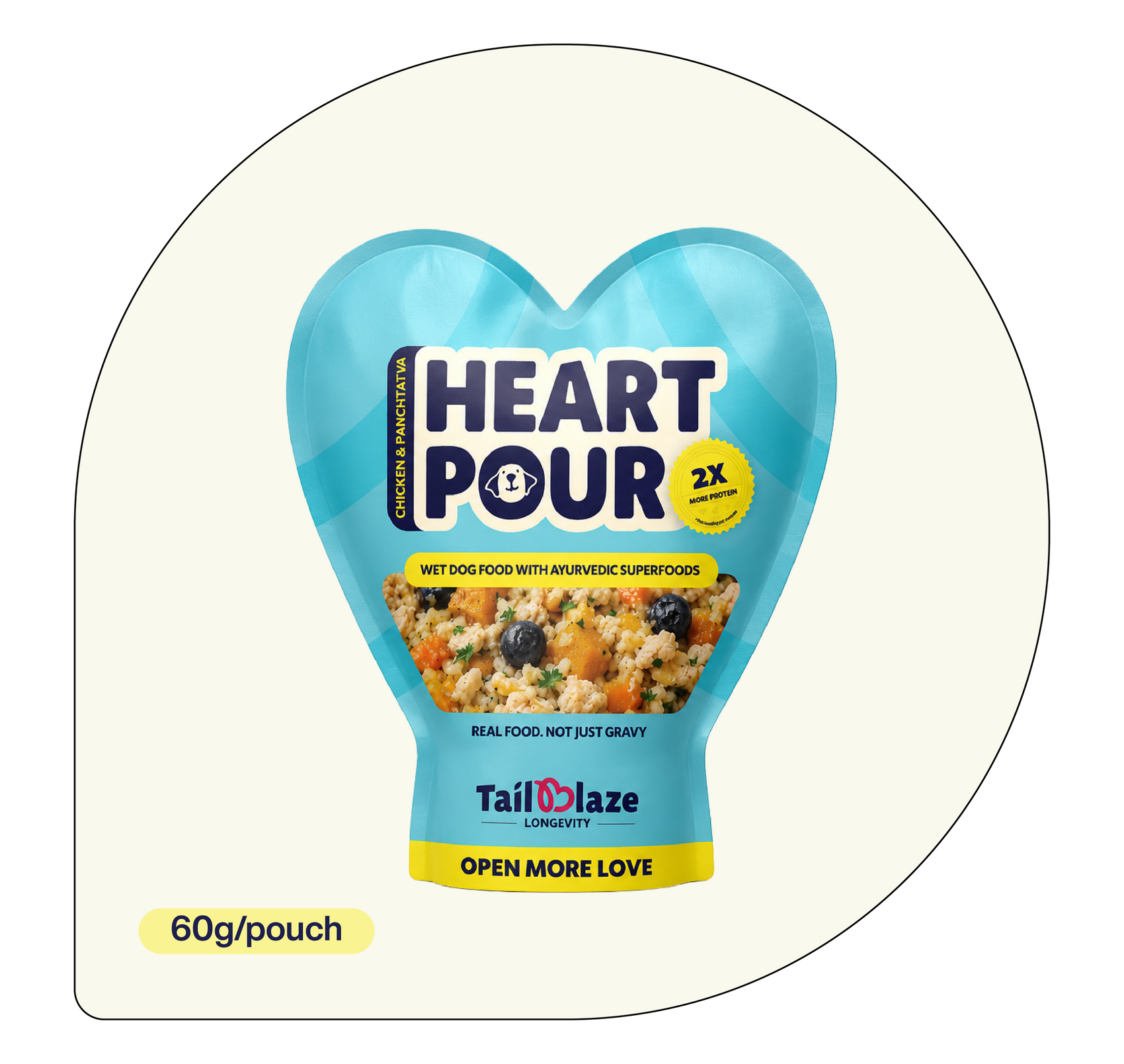 HeartPour fresh wet dog food pouch India
