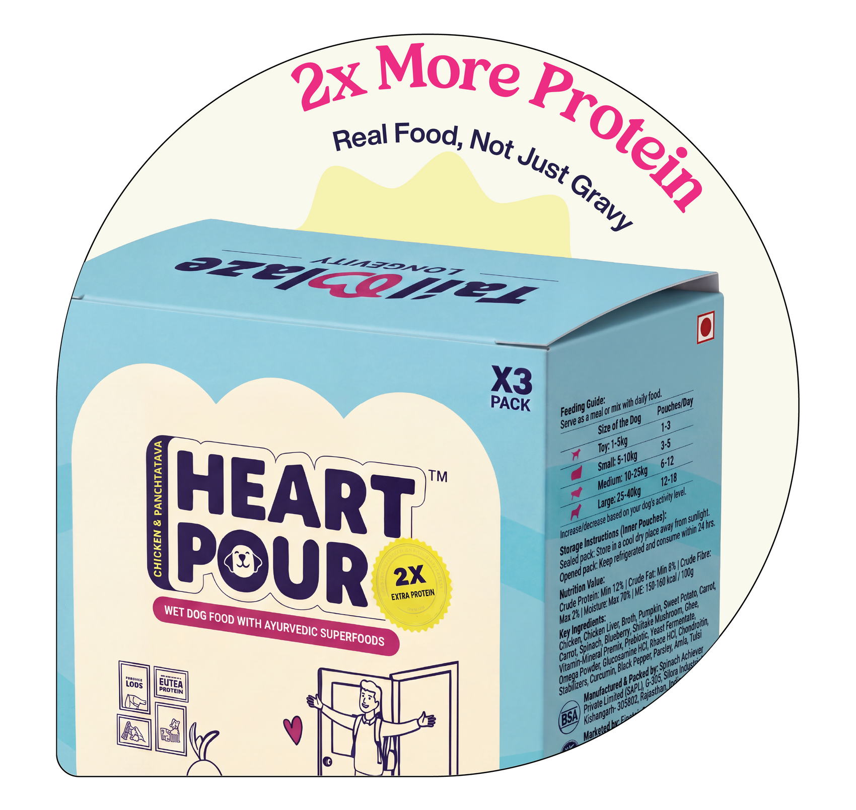 HeartPour pack sizes 3 to 28 Hearts