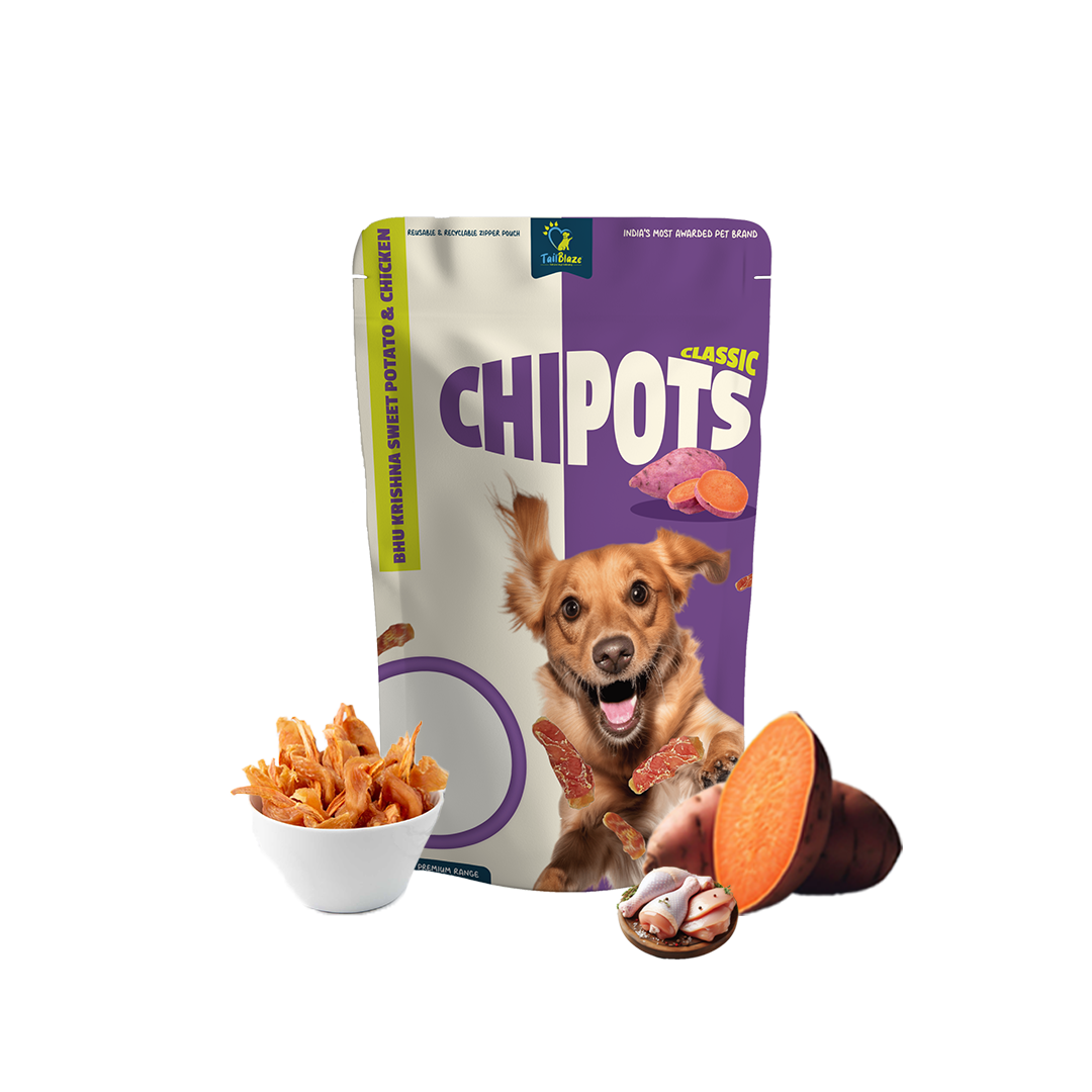 TailBlaze Chipots Dog Treats- BHU Krishna Sweet Potato & Giriraja Brown Chicken - 100g - Premium Dog Treats from TailBlaze - Just Rs. 269! Shop now at TailBlaze