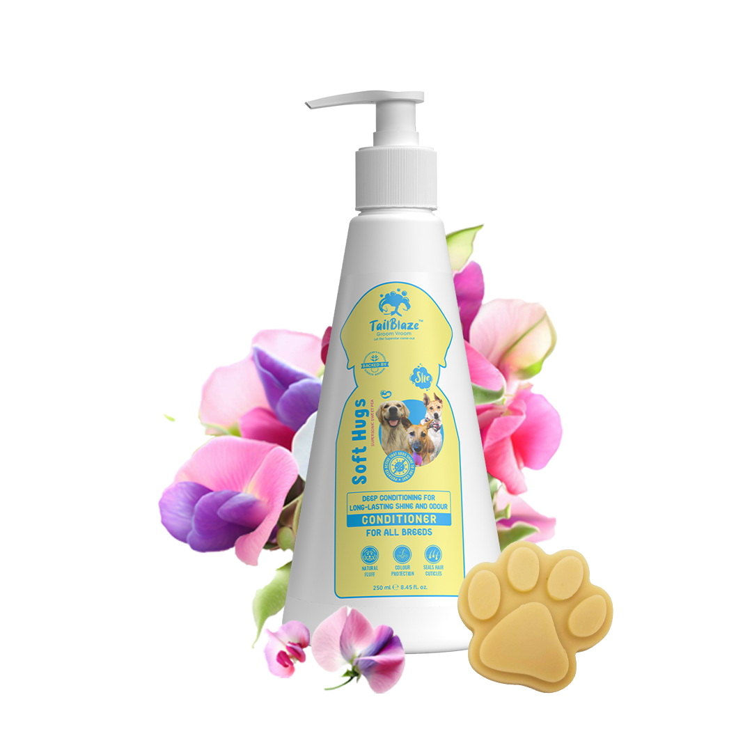 Groom Vroom Soft Hugs Dog Conditioner 250ml | With Free TailBlaze Soap - Premium  from TailBlaze - Just Rs. 309! Shop now at TailBlaze