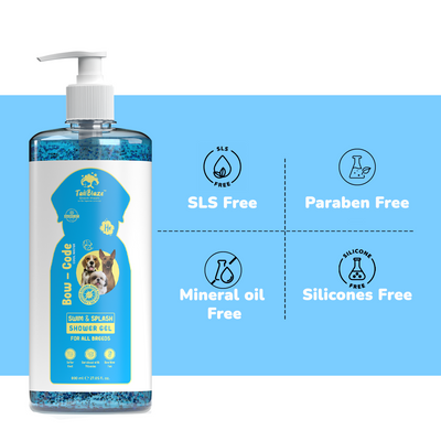 Groom Vroom Swim & Splash Dog Shower/Shampoo Gel 800ml with Free Bath Tub - Premium  from TailBlaze - Just Rs. 799! Shop now at TailBlaze