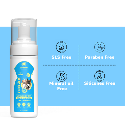 Groom Vroom Visibly Clean Waterless Dry-Bath Foam Dog Shampoo 150ml | With Free TailBlaze Comb - Premium  from TailBlaze - Just Rs. 319! Shop now at TailBlaze