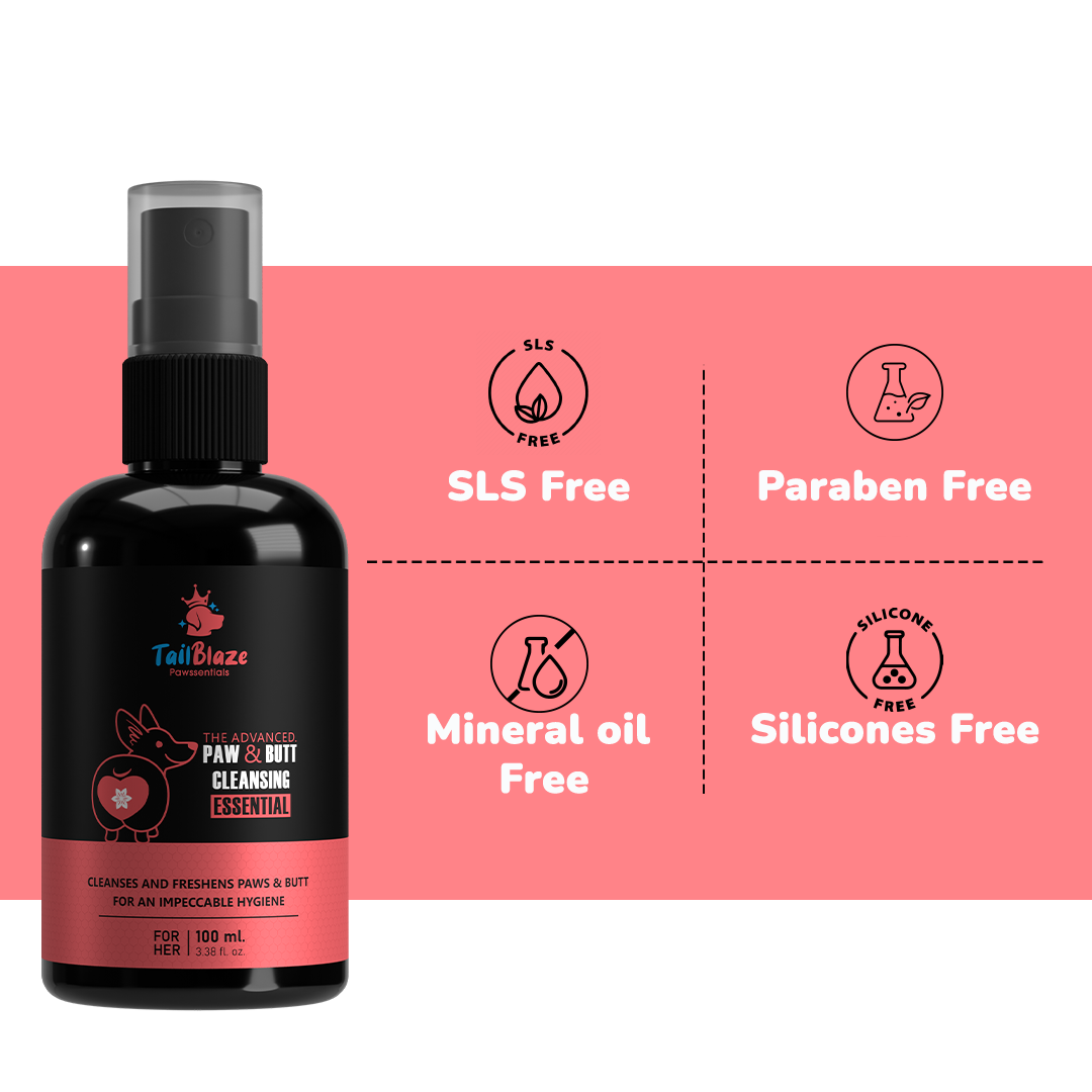 Pawssentials - The Advanced Paw & Butt Cleansing Essential for Dogs 100ml | Cleanses and Freshens Paw & Butt for an impeccable hygiene - Premium  from TailBlaze - Just Rs. 345! Shop now at TailBlaze