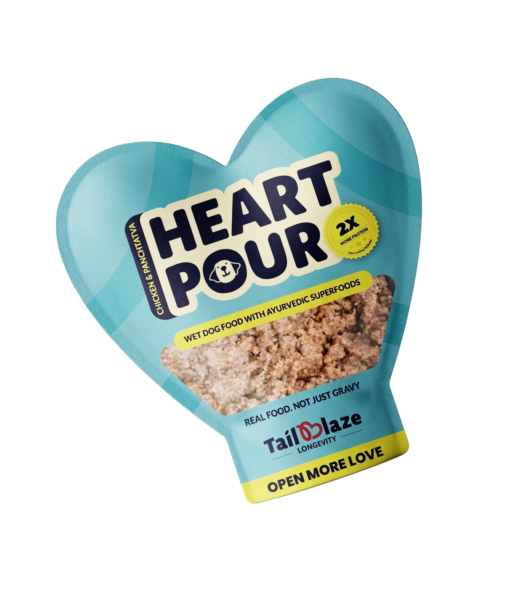 HeartPour heart-shaped wet dog food pack